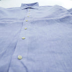 Brooks Brothers リネン100% 長袖シャツ XL ブルー LUXURY SHIRT 麻 THOMAS MASON
