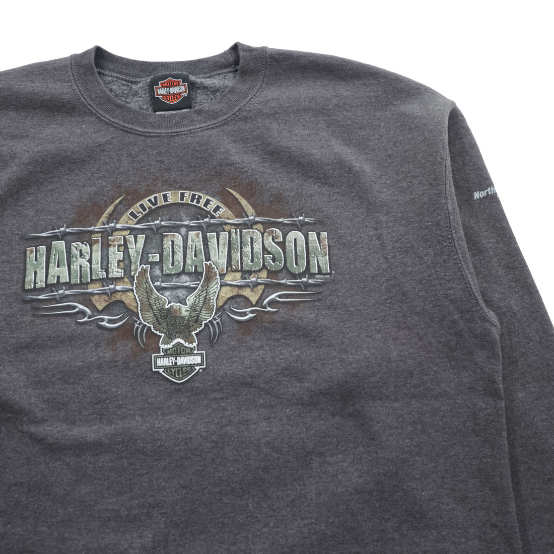 HARLEY DAVIDSON クルーネックスウェット トレーナー L グレー 裏起毛 5546