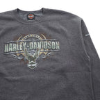 HARLEY DAVIDSON クルーネックスウェット トレーナー L グレー 裏起毛 5546