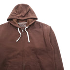 Eddie Bauer ジップパーカー L ブラウン 裏起毛 ヘビーウェイト フロントポケット 1703