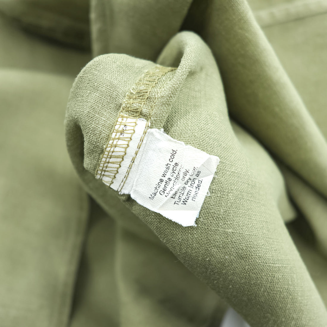 J.CREW 100%リネン 半袖シャツ L カーキ グリーン 胸ポケット