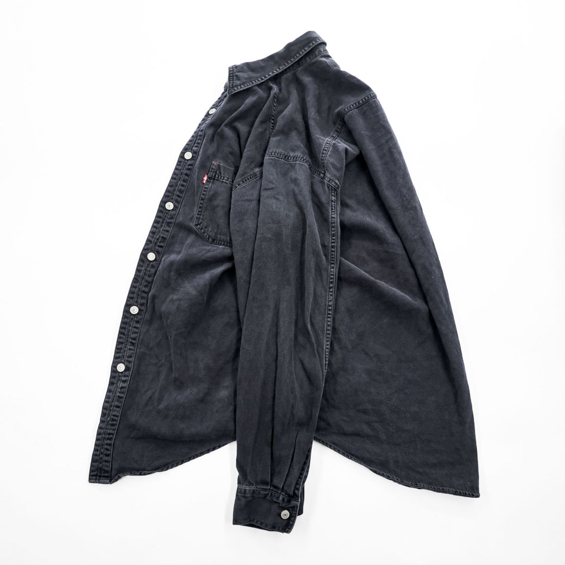 Levi's 90年代 ヴィンテージ 長袖デニムシャツ M ブラック RED TAB JEANS メタルボタン 60560-1361