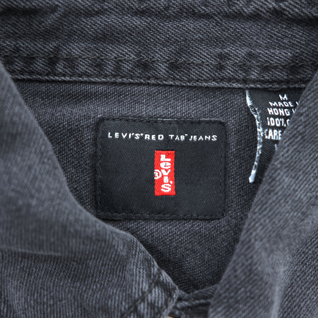 Levi's 90年代 ヴィンテージ 長袖デニムシャツ M ブラック RED TAB JEANS メタルボタン 60560-1361