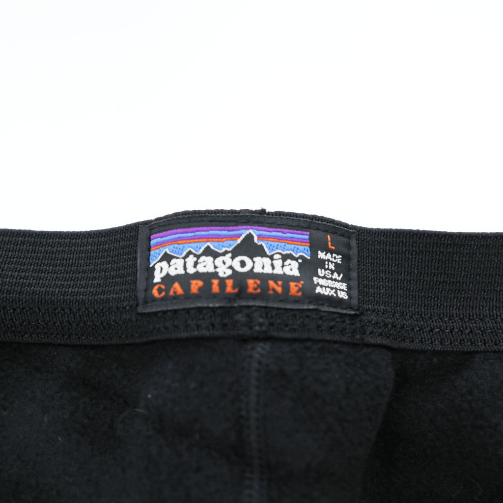 Patagonia USA製 CAPLINE アウトドア フリースアンダーパンツ レギンス インナータイツ L ブラック ベースレイヤー 43502