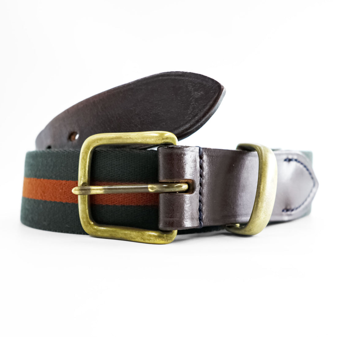 HARDY & PARSONS 英国製 リボンベルト キャンバス 真鍮 ゴールド バックル イングランド製