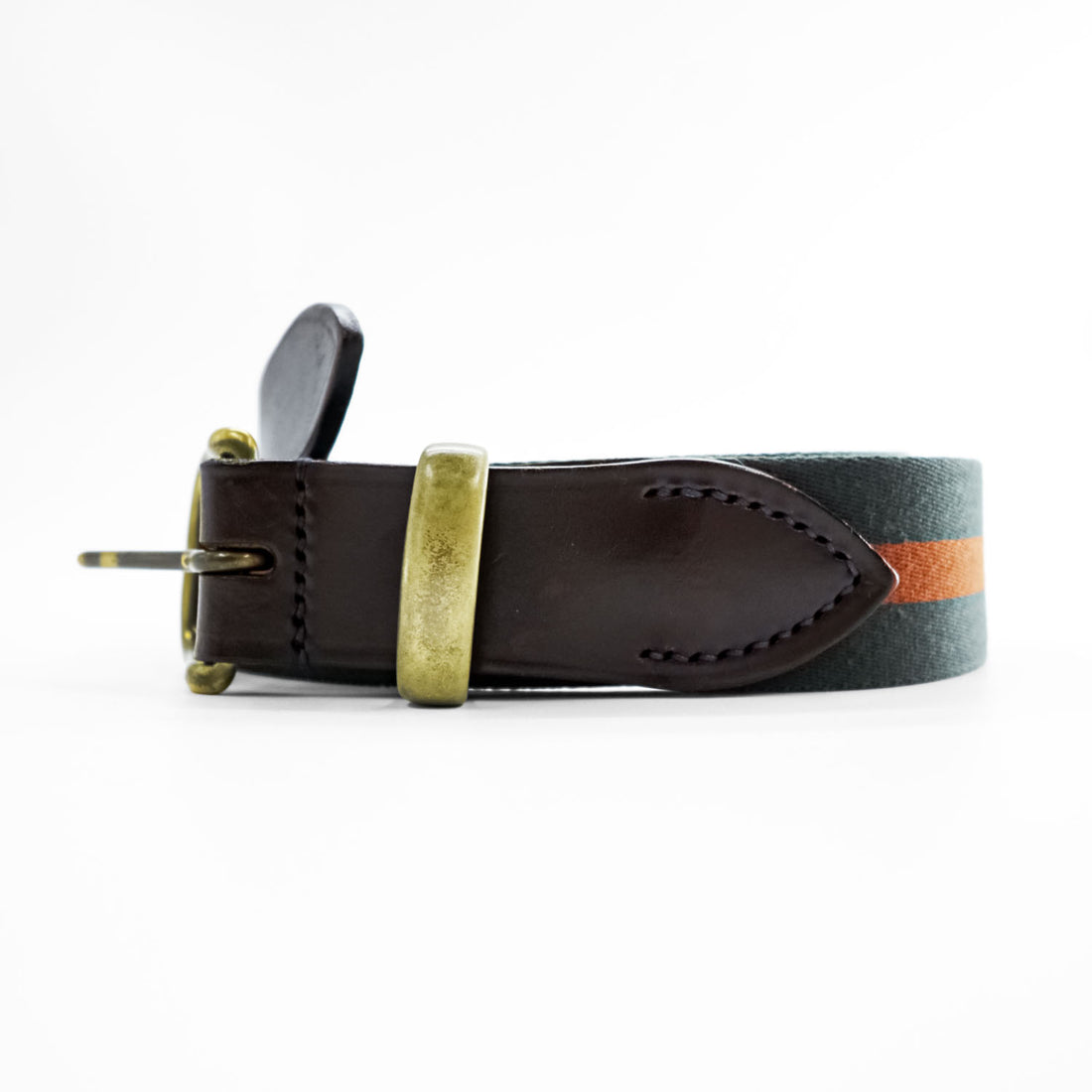 HARDY & PARSONS 英国製 リボンベルト キャンバス 真鍮 ゴールド バックル イングランド製
