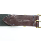 HARDY & PARSONS 英国製 リボンベルト キャンバス 真鍮 ゴールド バックル イングランド製
