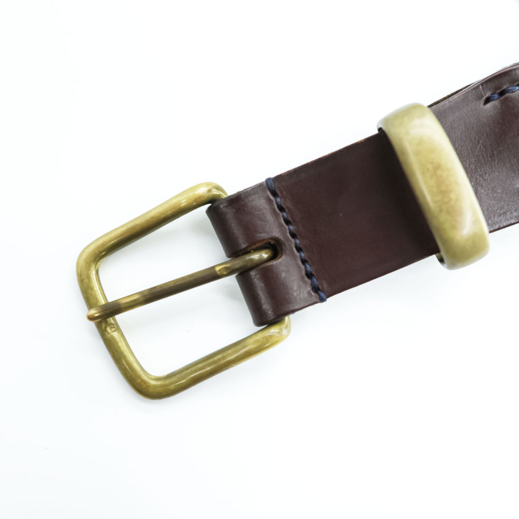 HARDY & PARSONS 英国製 リボンベルト キャンバス 真鍮 ゴールド バックル イングランド製