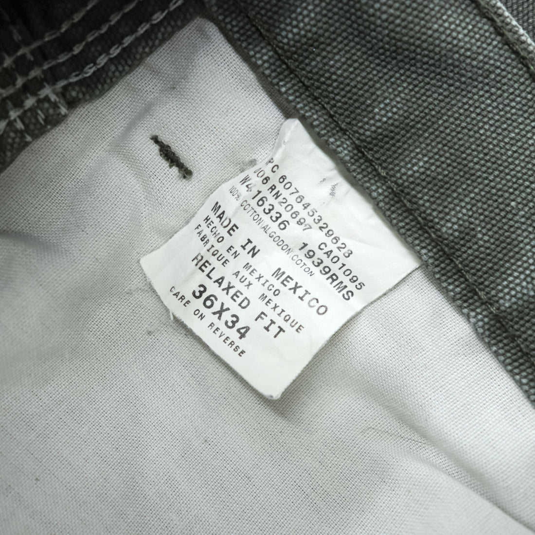 Dickies ダック地 ペインター ワークパンツ 36 x 34 カーキ グレー キャンバス RELAXED FIT 1939RMS