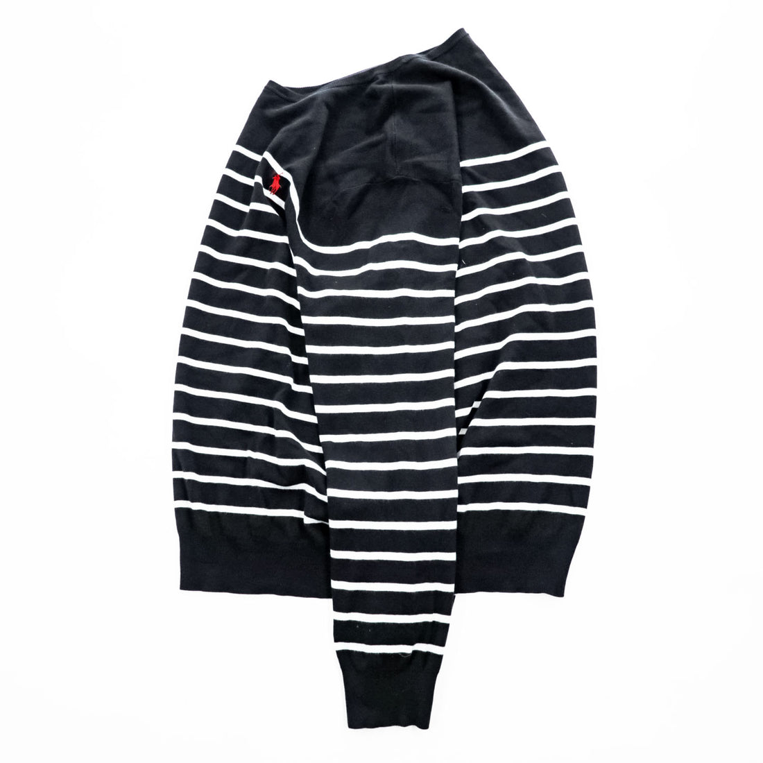 Polo Ralph Lauren Pima Cotton Striped Crewneck Knit Sweater Men's XL Black White