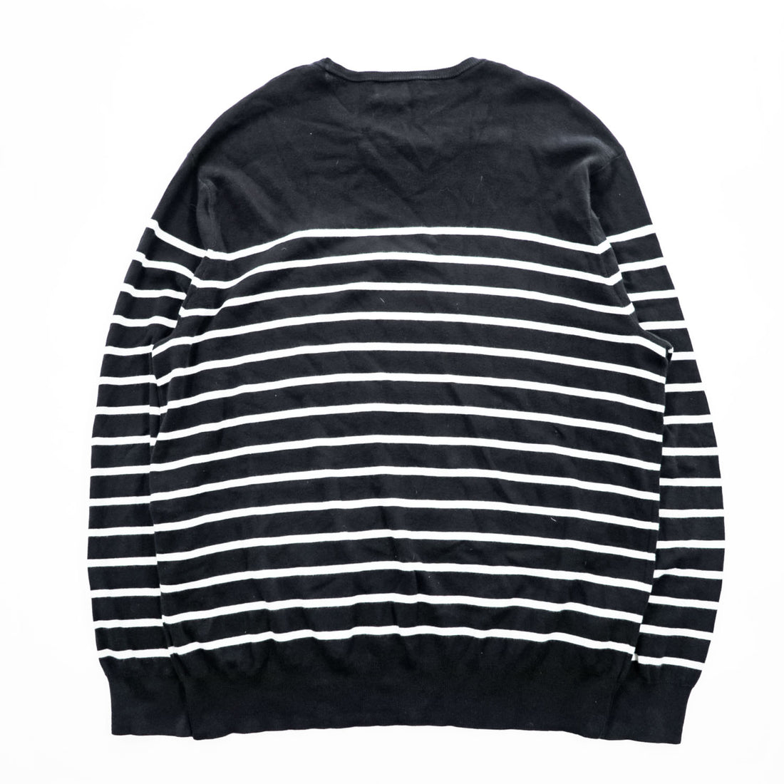 Polo Ralph Lauren Pima Cotton Striped Crewneck Knit Sweater Men's XL Black White