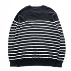 Polo Ralph Lauren Pima Cotton Striped Crewneck Knit Sweater Men's XL Black White