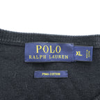 Polo Ralph Lauren Pima Cotton Striped Crewneck Knit Sweater Men's XL Black White