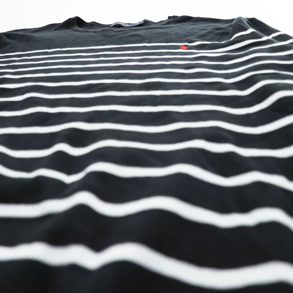 Polo Ralph Lauren Pima Cotton Striped Crewneck Knit Sweater Men's XL Black White