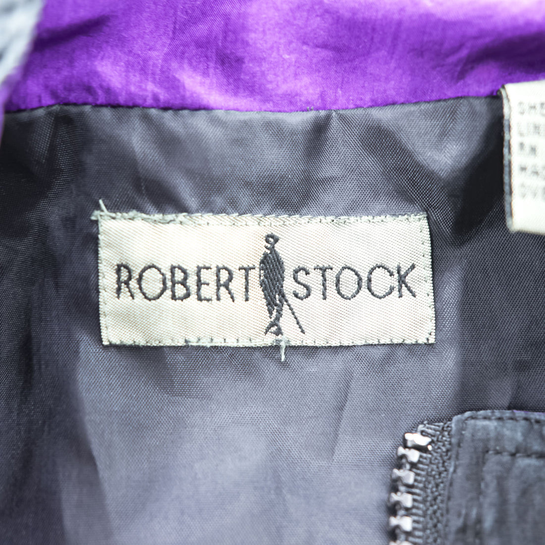 ROBERT STOCK 90年代 ヴィンテージ シルク ジップアップジャケット カラーブロック ジャージ XL ブラック