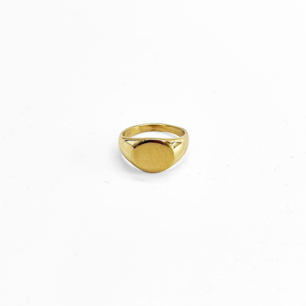 Oval Signet Ring オーバル シグネットリング 印台リング 指輪 21号 ゴールド