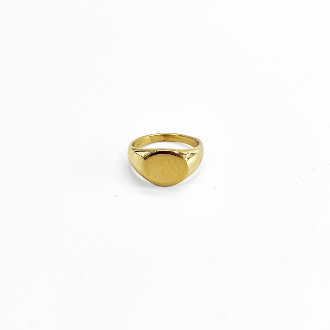 Oval Signet Ring オーバル シグネットリング 印台リング 指輪 21号 ゴールド