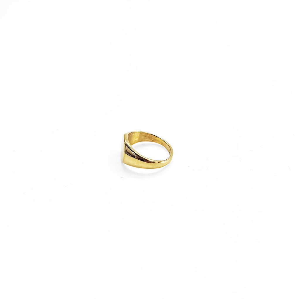 Oval Signet Ring オーバル シグネットリング 印台リング 指輪 21号 ゴールド