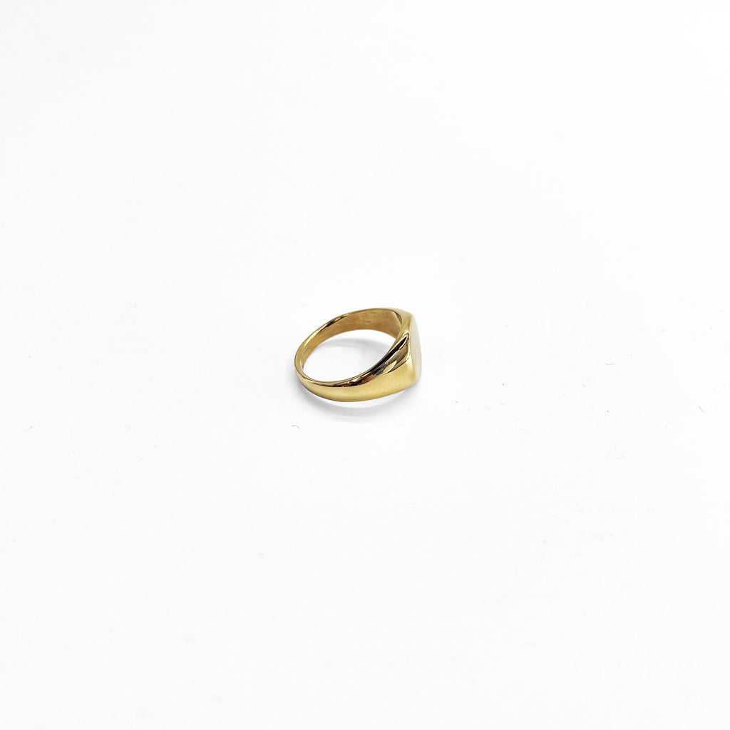 Oval Signet Ring オーバル シグネットリング 印台リング 指輪 21号 ゴールド