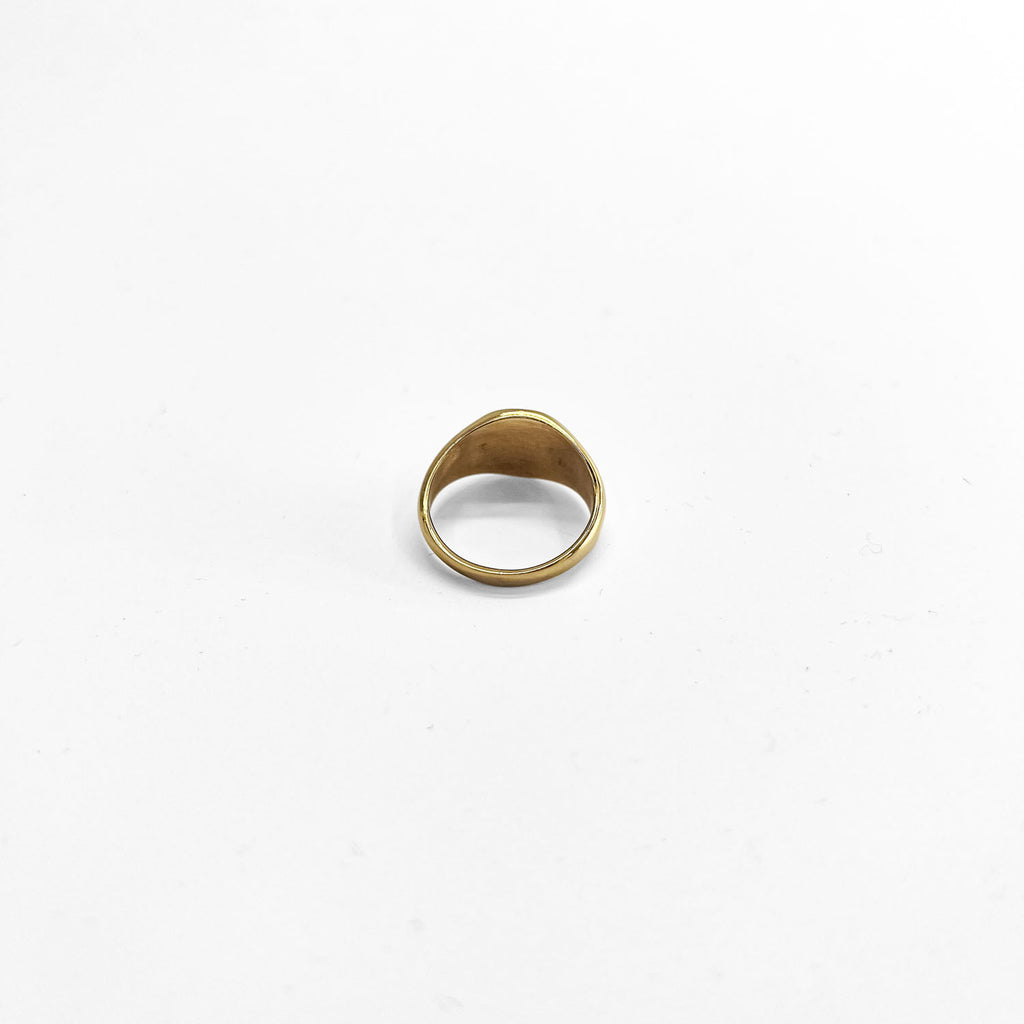 Oval Signet Ring オーバル シグネットリング 印台リング 指輪 21号 ゴールド