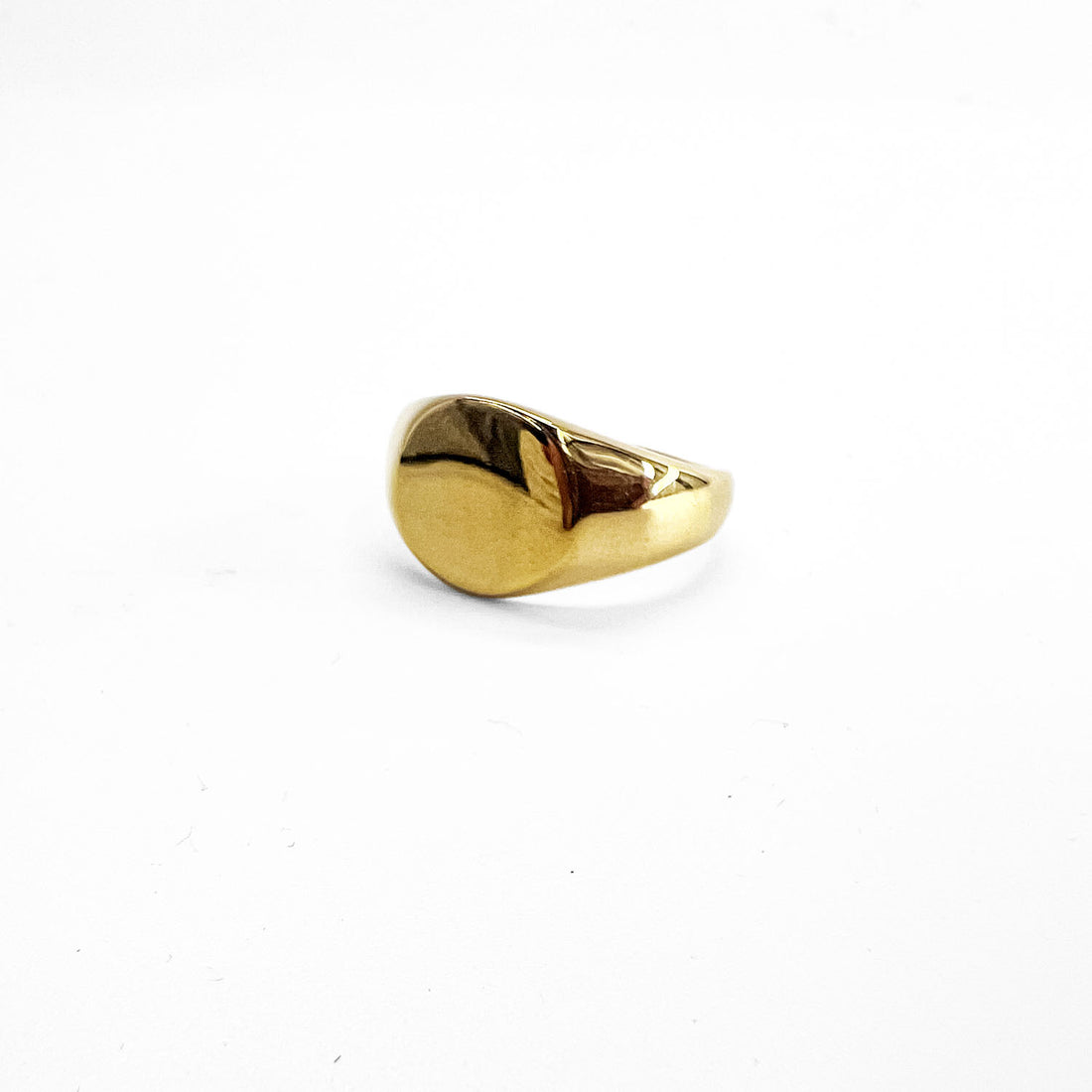 Oval Signet Ring オーバル シグネットリング 印台リング 指輪 21号 ゴールド