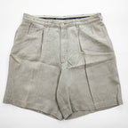 Polo Ralph Lauren 90年代 プリーツショーツ ショートパンツ L ベージュ 麻 2タック