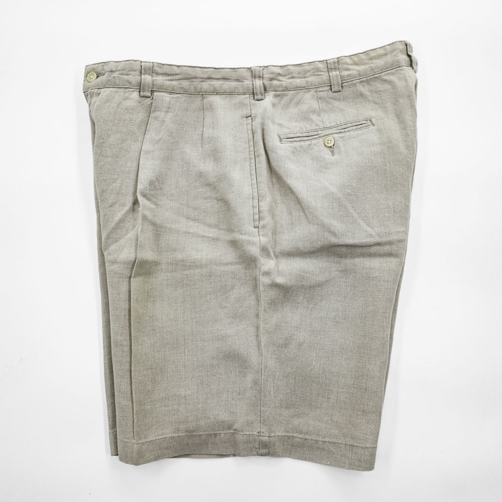 Polo Ralph Lauren 90年代 プリーツショーツ ショートパンツ L ベージュ 麻 2タック