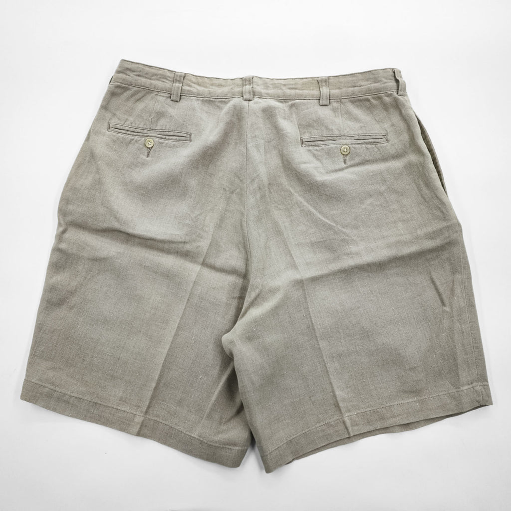Polo Ralph Lauren 90年代 プリーツショーツ ショートパンツ L ベージュ 麻 2タック