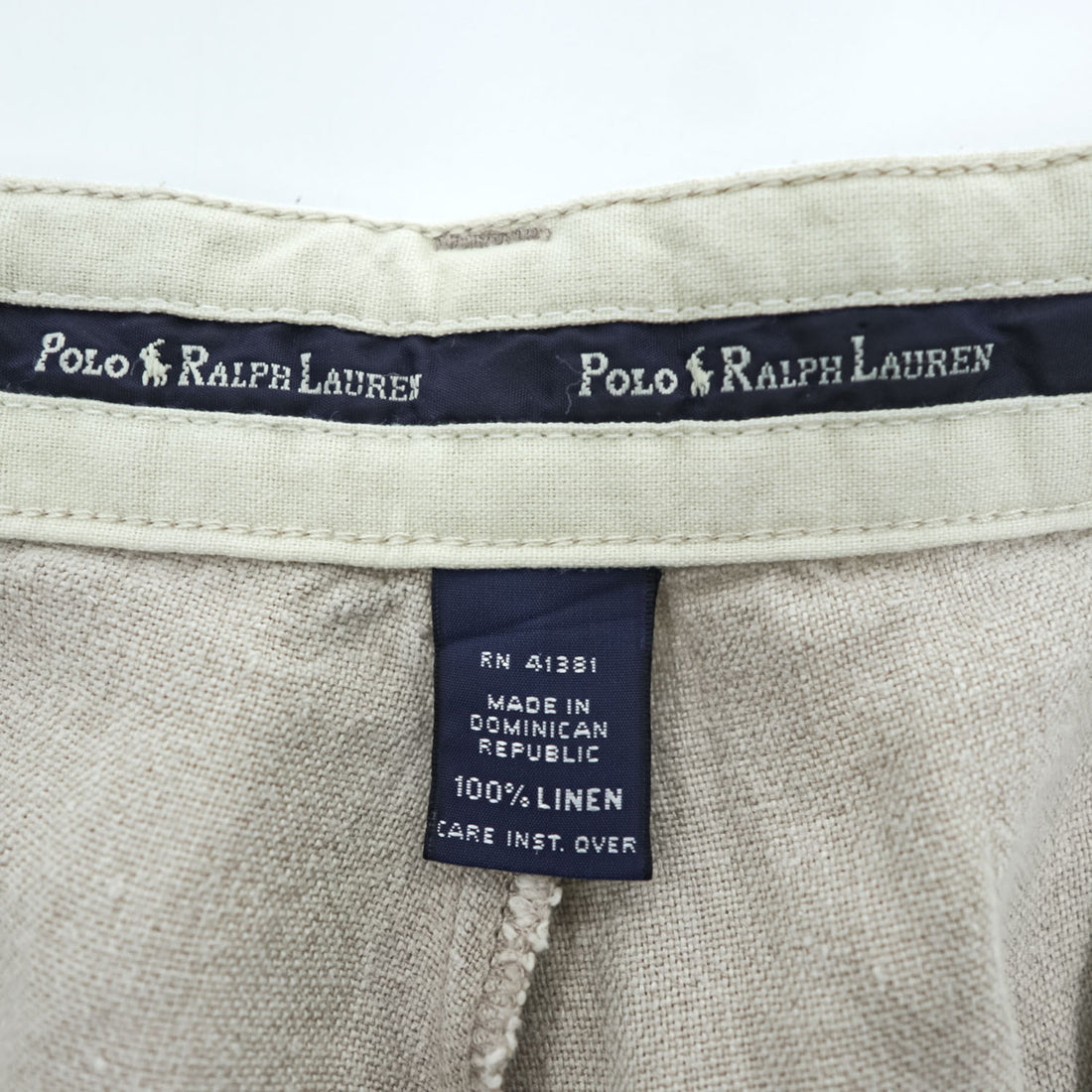 Polo Ralph Lauren 90年代 プリーツショーツ ショートパンツ L ベージュ 麻 2タック