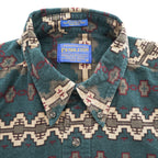 PENDLETON 100% Cotton Southwestern Print Button-Down Long Sleeve Shirt Size L Green
