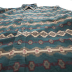 PENDLETON 100% Cotton Southwestern Print Button-Down Long Sleeve Shirt Size L Green