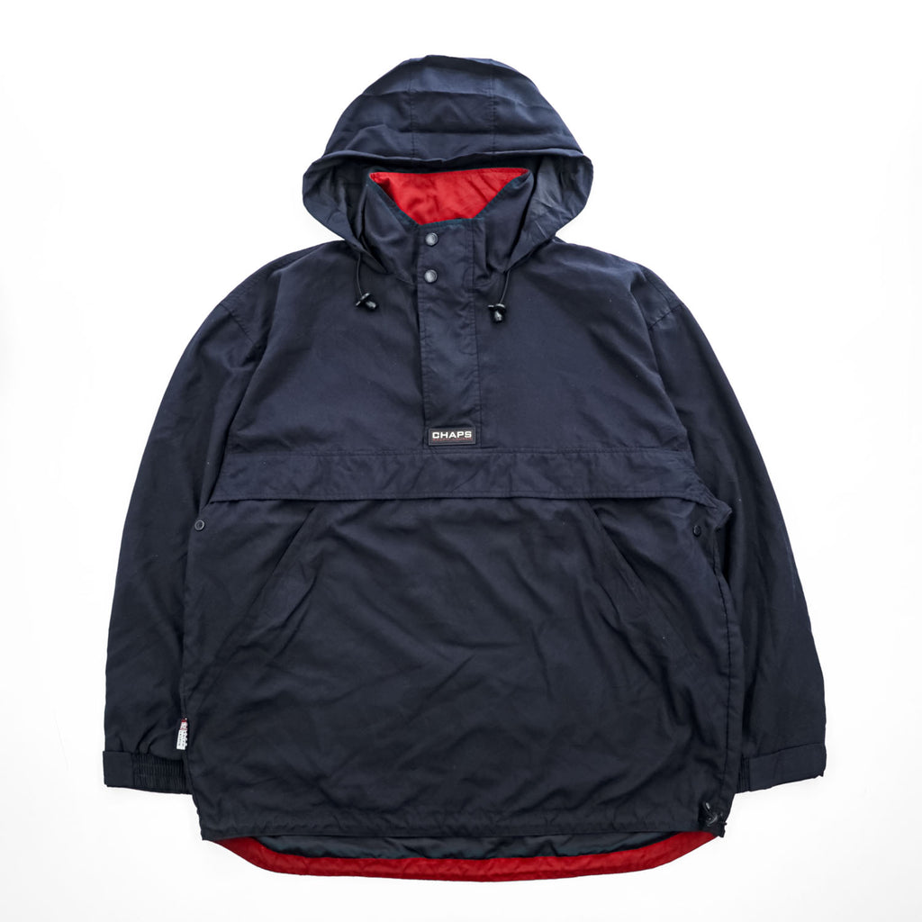 CHAPS Ralph Lauren 90年代 フード収納式 アノラックパーカー L ネイビー ドローコード ロシア製