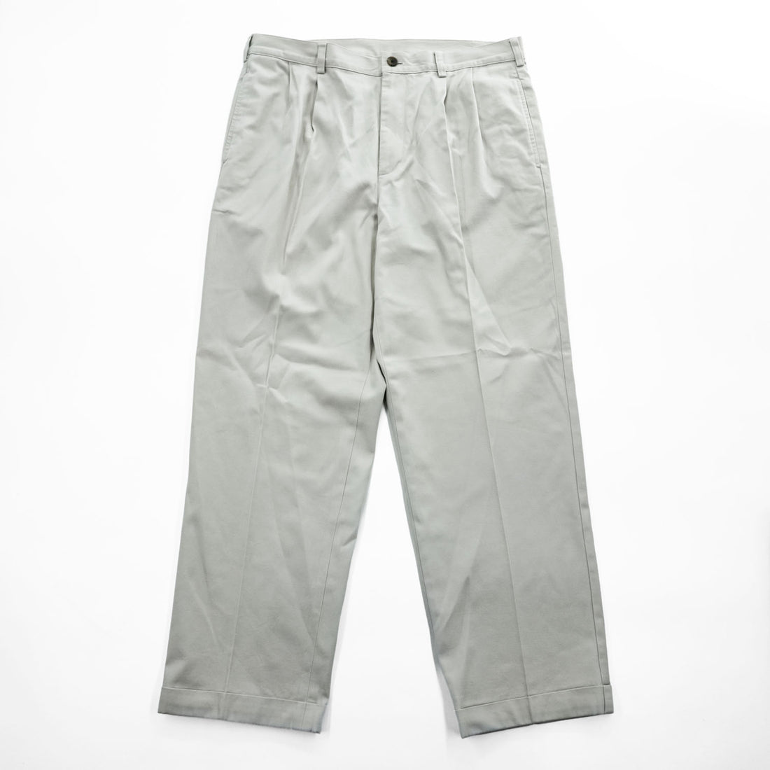 Brooks Brothers チノパンツ コットン 2タック スラックス L ベージュ ワイド プリーツ ダブルカフス