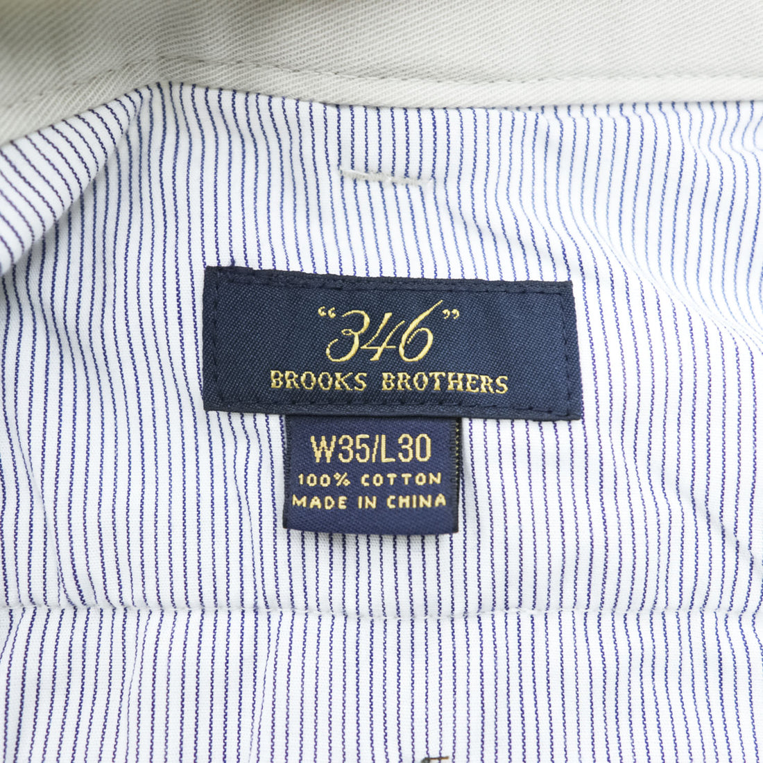 Brooks Brothers チノパンツ コットン 2タック スラックス L ベージュ ワイド プリーツ ダブルカフス