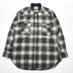 PENDLETON 白タグ 70年代 ヴィンテージ 長袖 オンブレチェック ウエスタンシャツ XL スナップボタン 100%バージンウール