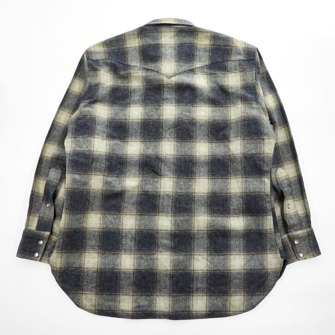 PENDLETON 白タグ 70年代 ヴィンテージ 長袖 オンブレチェック ウエスタンシャツ XL スナップボタン 100%バージンウール
