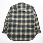 PENDLETON 白タグ 70年代 ヴィンテージ 長袖 オンブレチェック ウエスタンシャツ XL スナップボタン 100%バージンウール