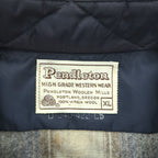 PENDLETON 白タグ 70年代 ヴィンテージ 長袖 オンブレチェック ウエスタンシャツ XL スナップボタン 100%バージンウール