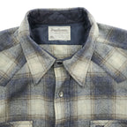 PENDLETON 白タグ 70年代 ヴィンテージ 長袖 オンブレチェック ウエスタンシャツ XL スナップボタン 100%バージンウール