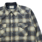 PENDLETON 白タグ 70年代 ヴィンテージ 長袖 オンブレチェック ウエスタンシャツ XL スナップボタン 100%バージンウール