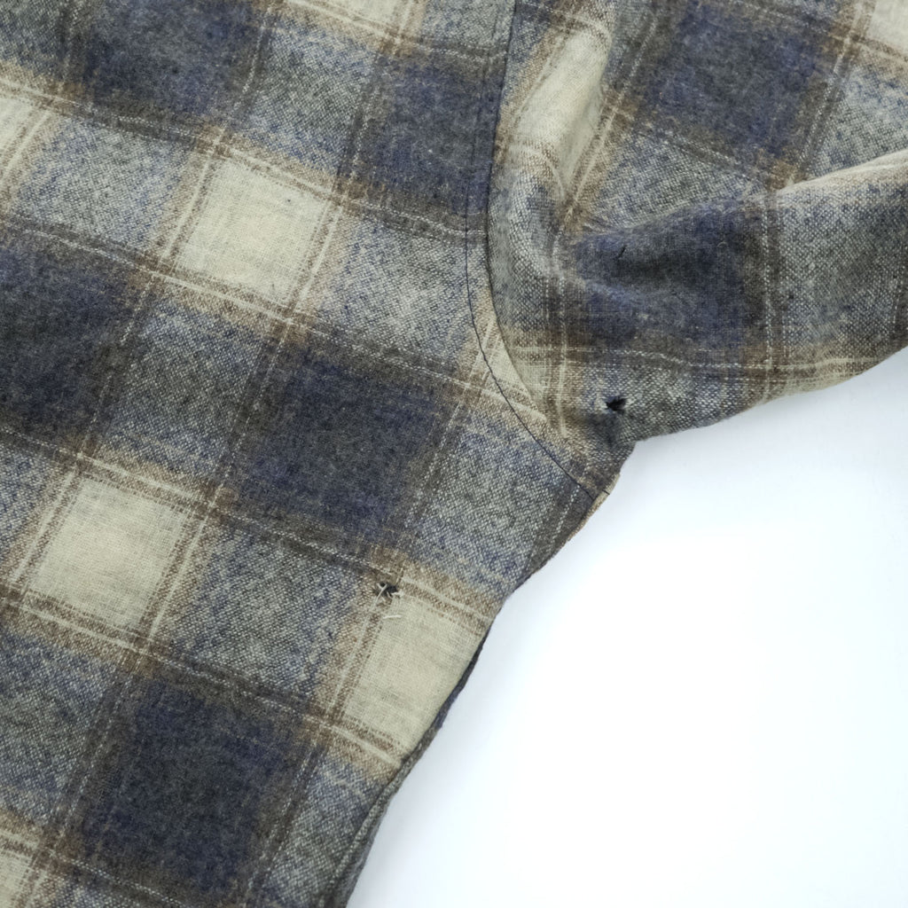 PENDLETON 白タグ 70年代 ヴィンテージ 長袖 オンブレチェック ウエスタンシャツ XL スナップボタン 100%バージンウール
