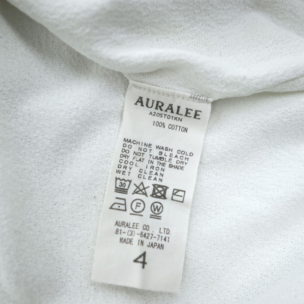 AURALEE 日本製 Tシャツ HARD TWIST AMUNZEN DOUBLE CLOTH TEE L ホワイト A20ST01KN