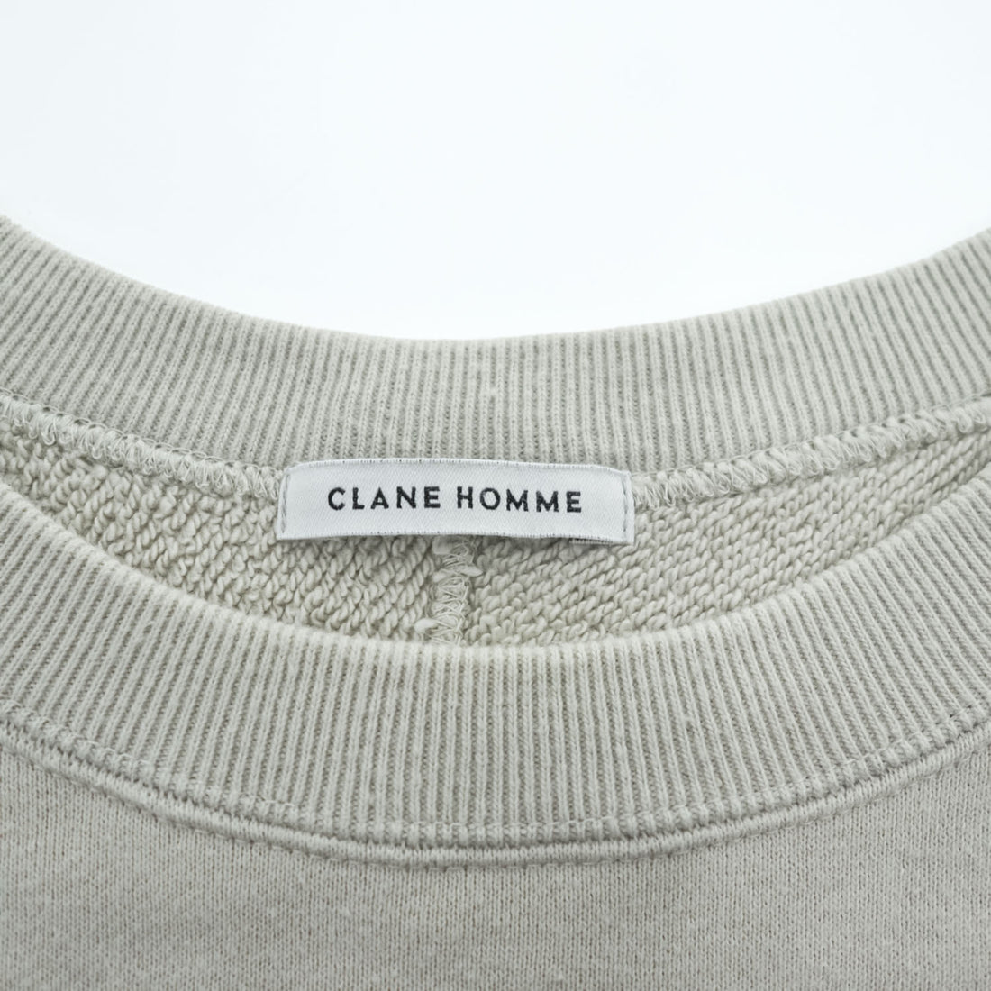 CLANE HOMME 日本製 スウェット トレーナー S ベージュ ワイド 短丈 サイドポケット 28105-0681
