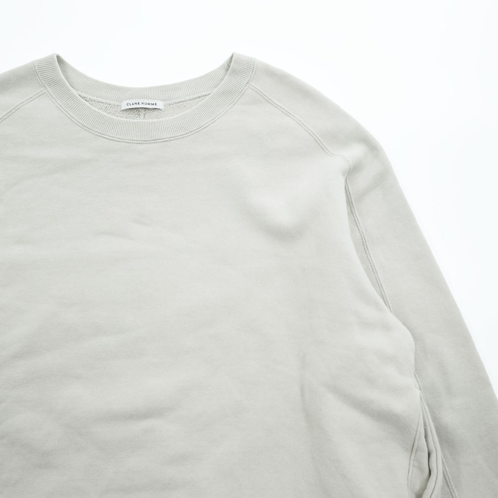 CLANE HOMME 日本製 スウェット トレーナー S ベージュ ワイド 短丈 サイドポケット 28105-0681