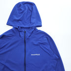 mont-bell クール パーカ UVカット 撥水加工 ジップパーカー M ブルー ストレッチ サムホール 1114460
