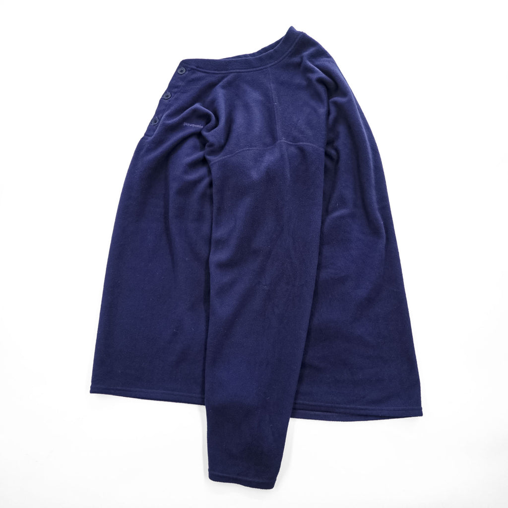 Patagonia USA製 90年代 キャプリーン CAPILENE ヘンリーネック フリーストップ プルオーバー L ネイビー 99年製 ハーフボタン