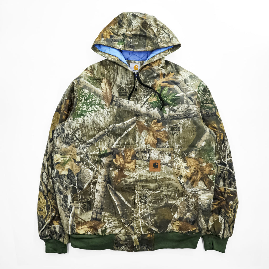 carhartt リメイク 再構築 リアルツリーカモ アクティブジャケット パーカー ブルゾン L カーキ ダック地 コットン キャンバス