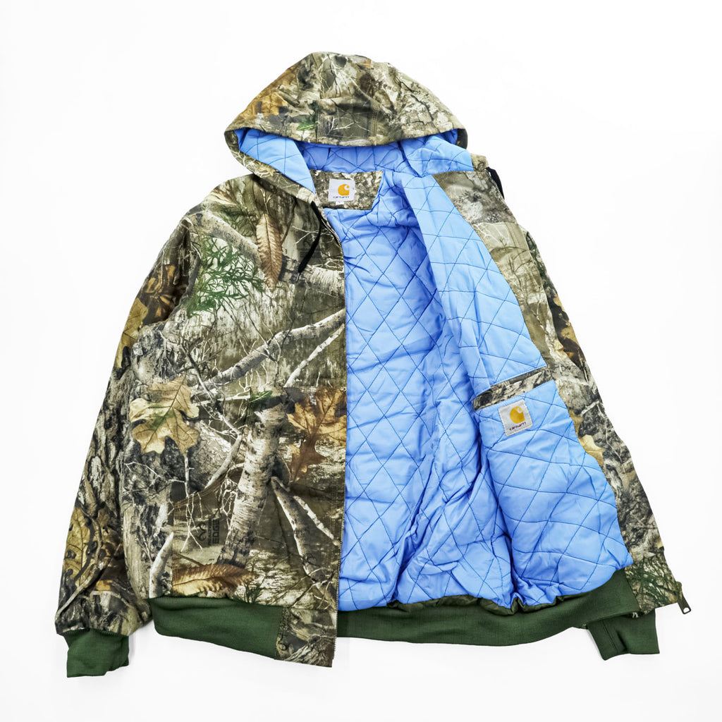 carhartt リメイク 再構築 リアルツリーカモ アクティブジャケット パーカー ブルゾン L カーキ ダック地 コットン キャンバス