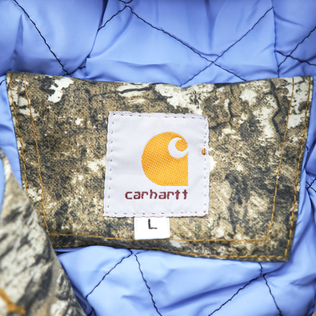 carhartt リメイク 再構築 リアルツリーカモ アクティブジャケット パーカー ブルゾン L カーキ ダック地 コットン キャンバス