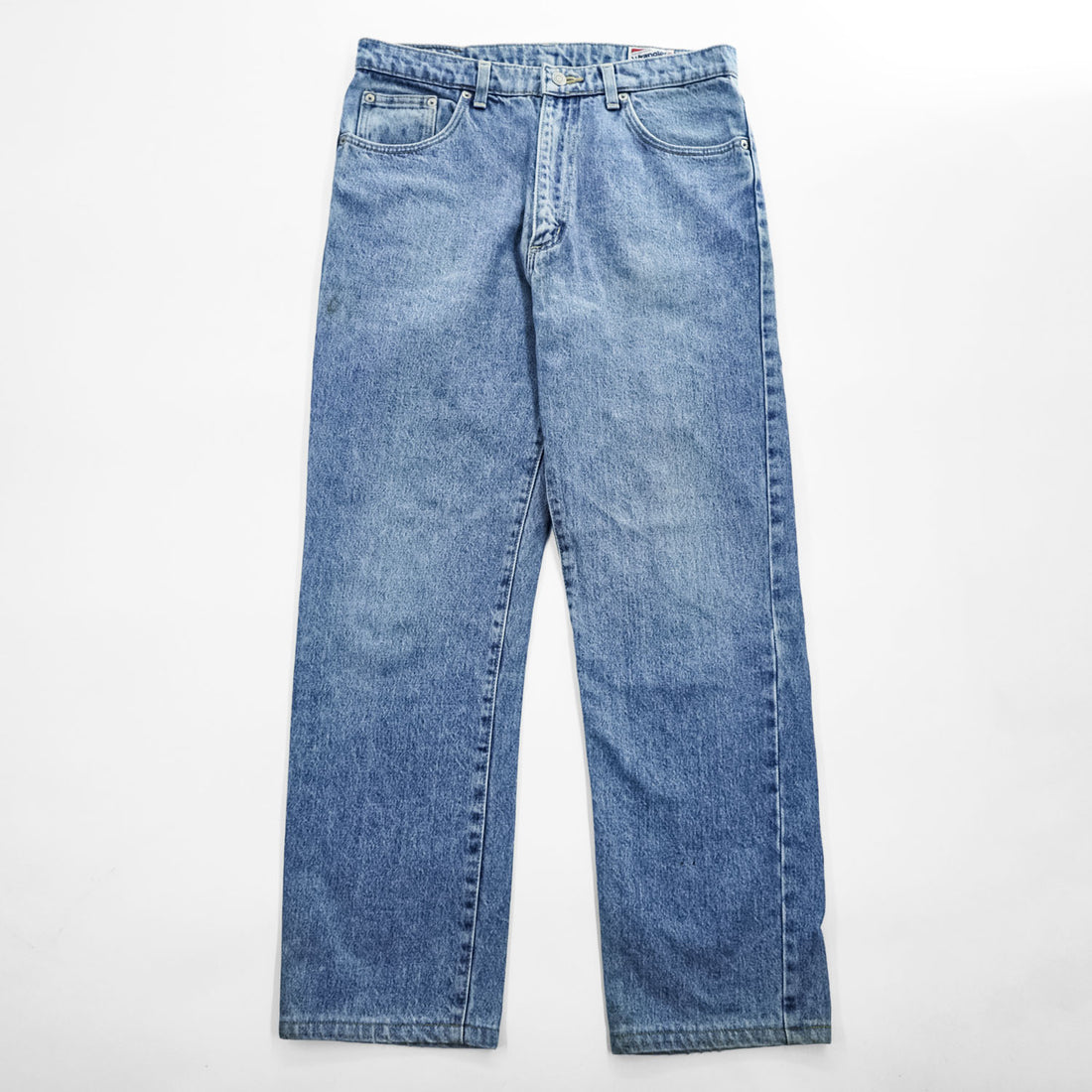 Wrangler 日本製 90年代 ヴィンテージ デニムパンツ ジーンズ L インディゴ ブルー ジッパーフライ レザーパッチ M1906-27